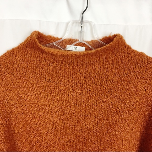 BP. Funnel Neck Bouclé Sweater Rust Brown Size XL New - Picture 6 of 12